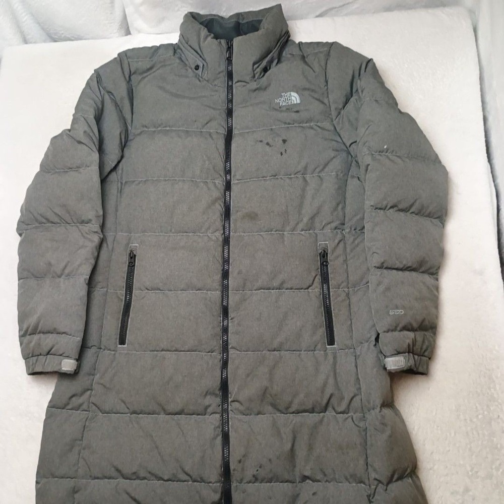 The North Face Coat Womens L Gray Puffer 550 Mid-Length NF0A3XE3 Insulated